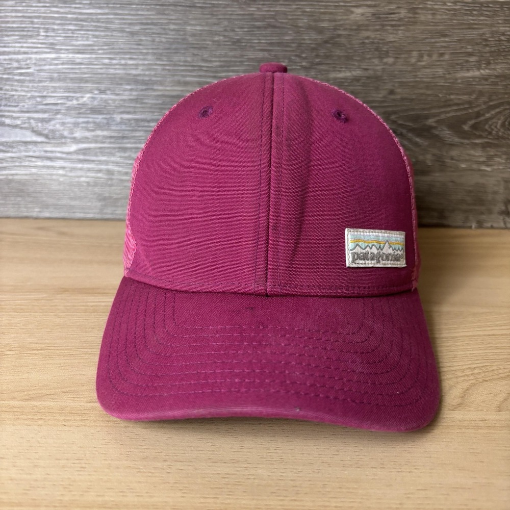 Patagonia Hat Cap Snap Back Trucker Mesh Pink Embroidered Patch Womens One Size